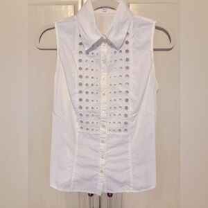 Anne Fontaine White Sleeveless Blouse